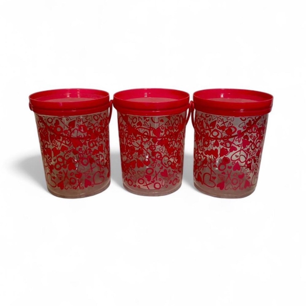 Pink Heart Patterned Buckets